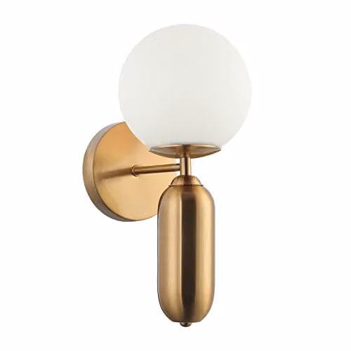 Netlighting Aldeva Modern 1 Light Wall Lamp with E27 Bulb Holder in Brown