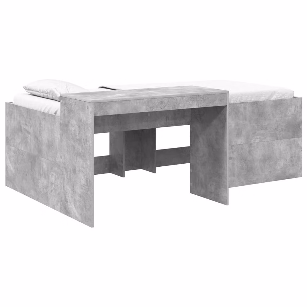 Berkfield Home Kids' High Bed Frame with Desk in Grey, W/D/H: 90 x 200 cm – 2