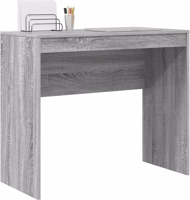 Berkfield Home Modern Writing Desk in Grey Sonoma Engineered Wood, W/D/H: 90 x 40 x 76 cm