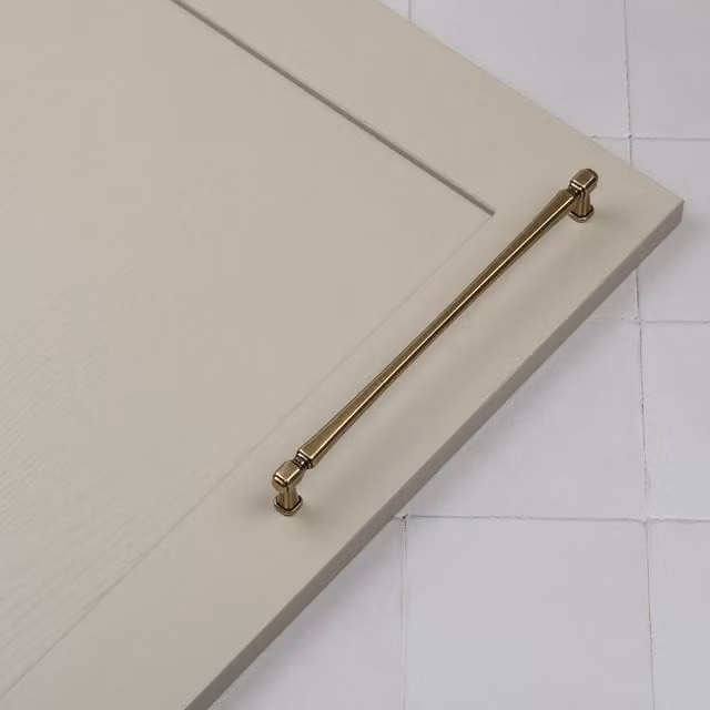 Slim Broad Bar Cabinet Handle in Brushed Gold Zinc Alloy, 111mm