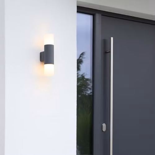 CGC Lighting Modern Anthracite Grey Cylinder Up and Down Outdoor Wall Light – 2
