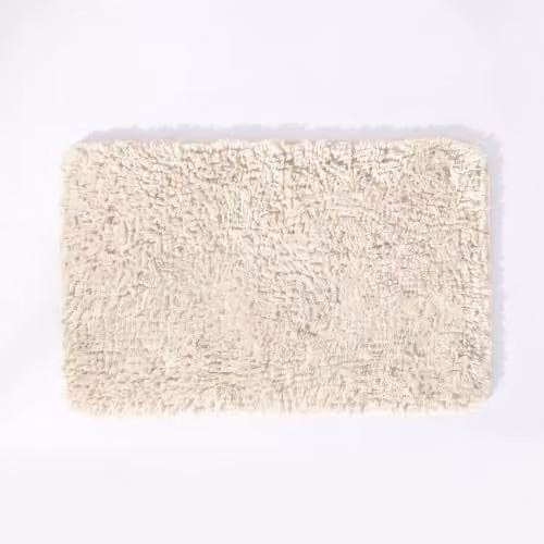 Allure Bath Fashions Luxury Microfibre Non-Slip Bath Mat, Beige, W: 80 cm, D: 50 cm, H: 2 cm