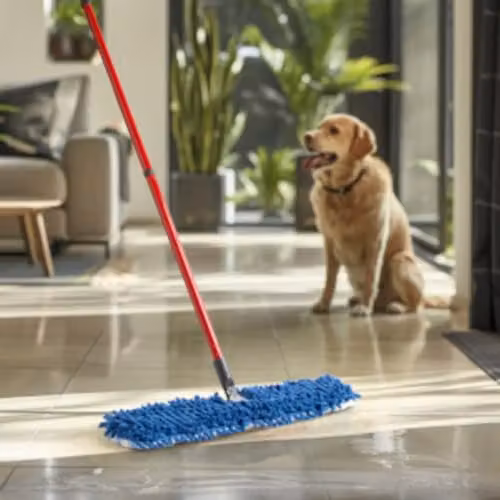 Vileda Pet Pro Flip Mop with Red Microfibre Refillable Head – 6