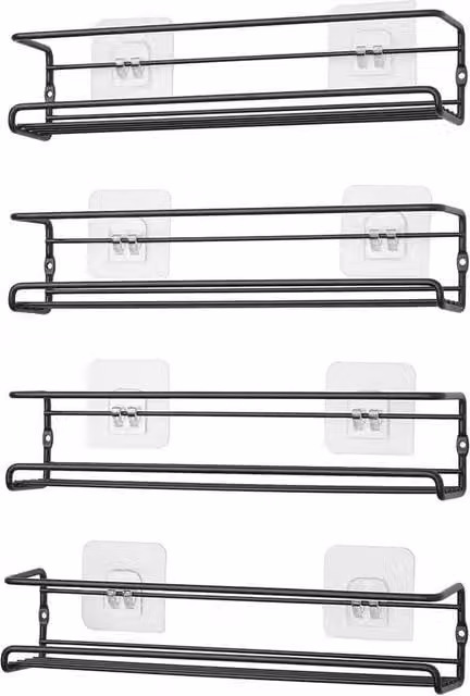 Kelvenix Black Metal Spice and Herb Jar Rack Holder – 1