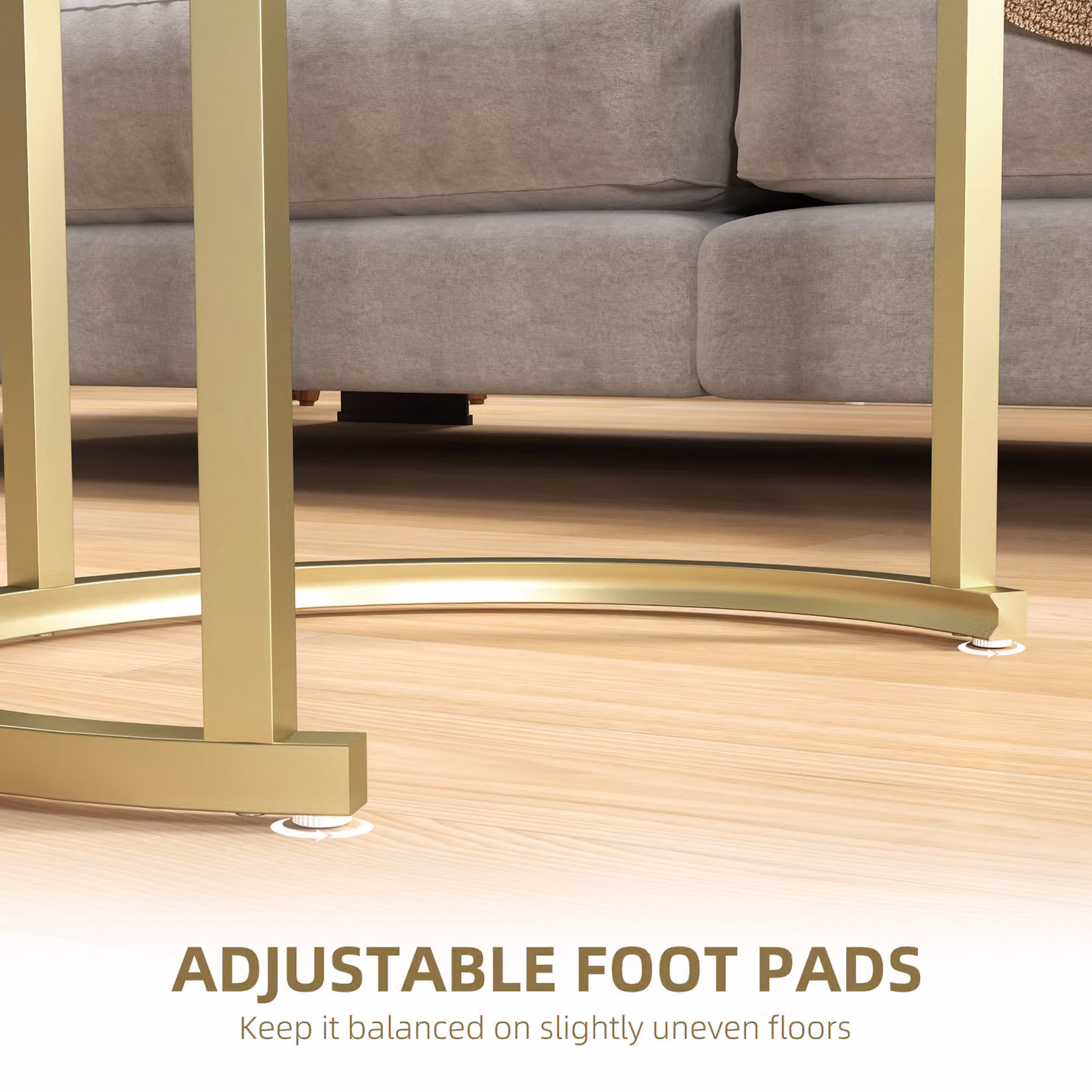 HOMCOM Marble-Effect Nest of Tables in Gold and White – 4