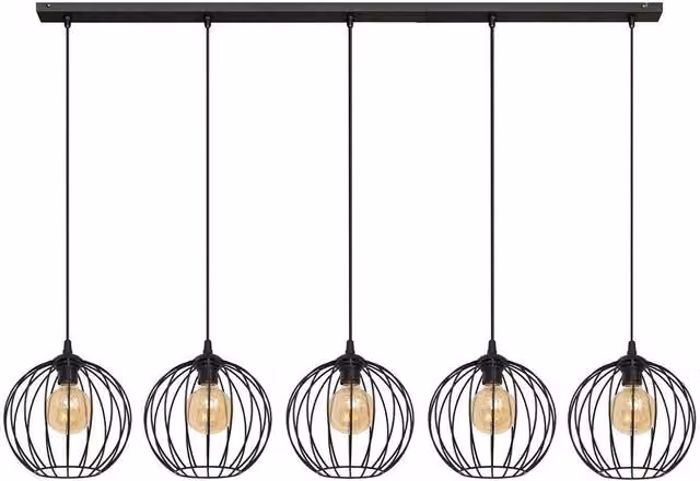 Netlighting Mercure Straight Bar Pendant Ceiling Light, Black, W: 133 cm