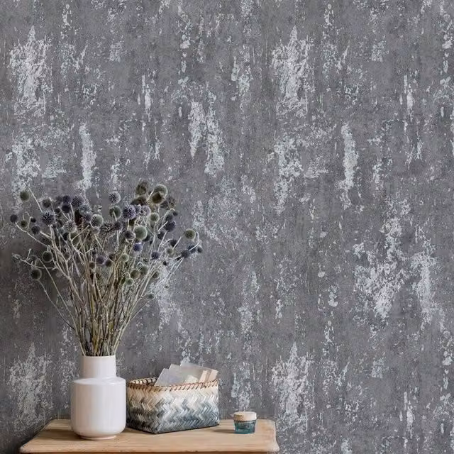 Erismann Grey Abstract Industrial Vinyl Wallpaper
