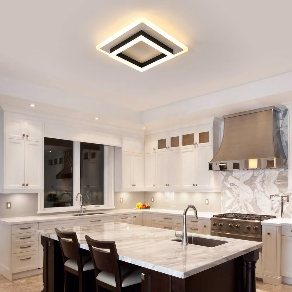 Goeco Modern Square LED Ceiling Light, 41W, Black, W/D/H: 40 x 40 x 7.5 cm – 2