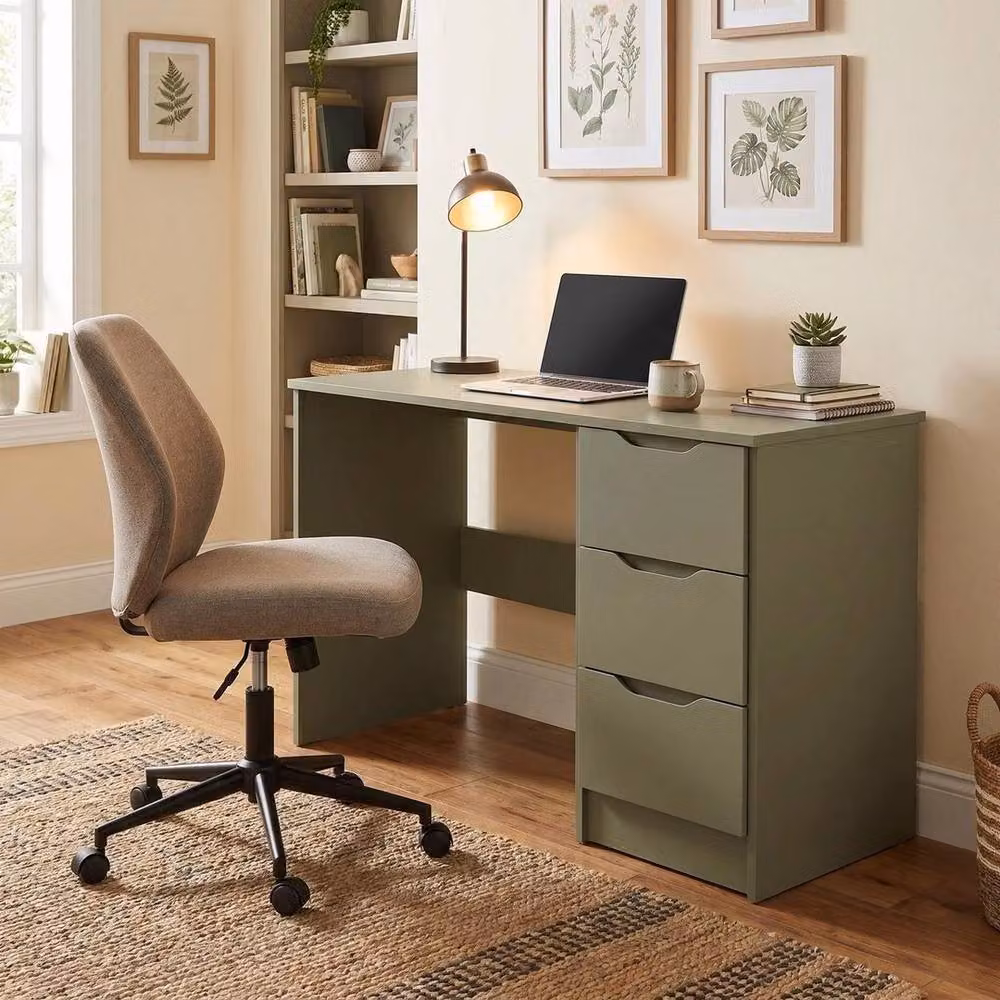 SPETLEK 3 Drawer Dressing Table and Home Office Desk in Sage Green – 3