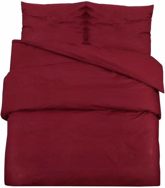 Berkfield Home Microfibre Duvet Cover and Pillowcase Set in Red, W: 155 cm, H: 220 cm