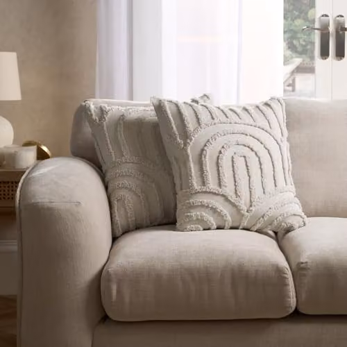 OHS 4 Pack Decorative Tufted Arch Cushion Covers in Beige, W/D/H: 45 x 45 x 45 cm – 2