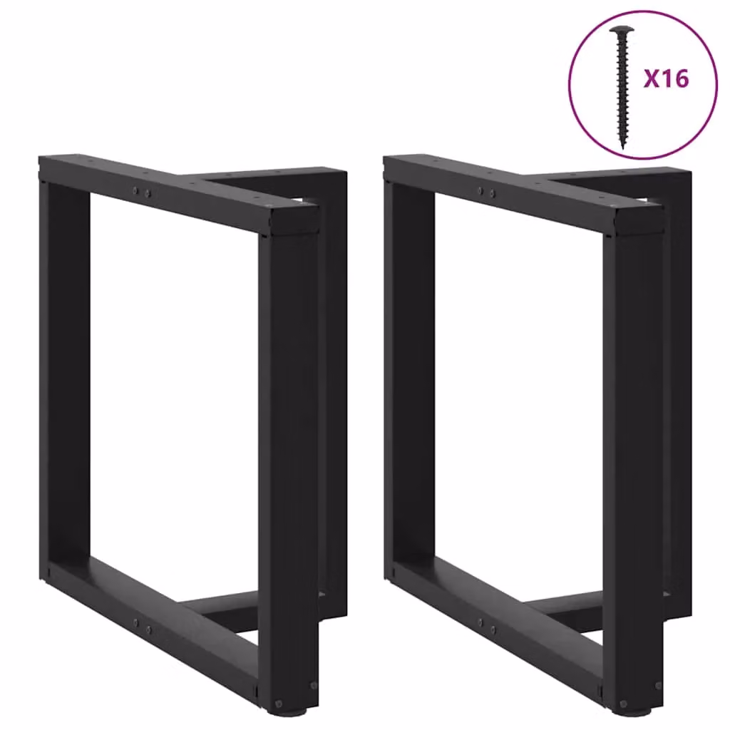 Berkfield Home T-Shaped Dining Table Legs, 2 Pieces, Black Steel, W: 80 cm, D: 35 cm, H: 72-73 cm – 3
