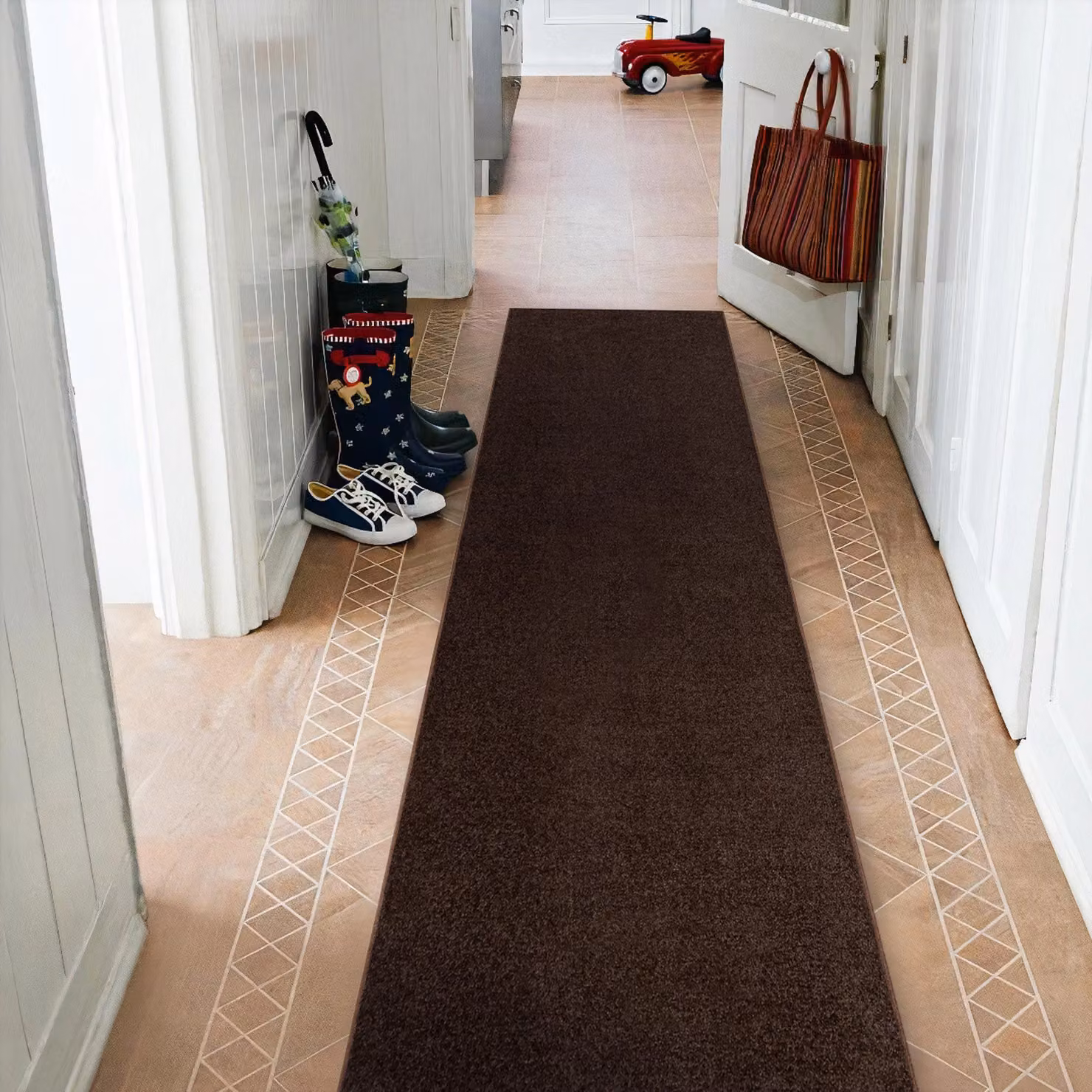 RugsX Eton 898 Runner in Brown, W: 90 cm, L: 370 cm – 3