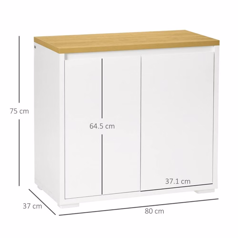 STILVORA Modern White Sideboard Storage Cabinet with Adjustable Shelf – 2