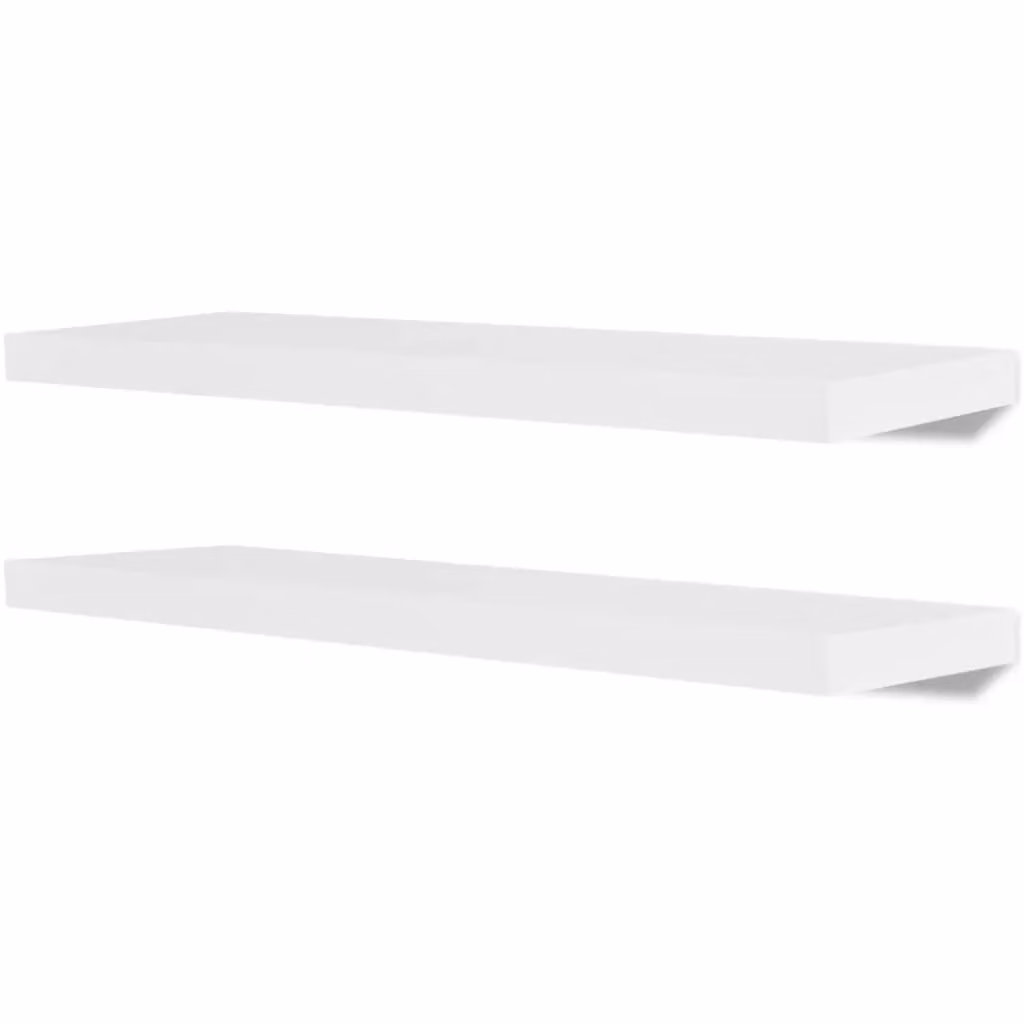 Berkfield Home Set of 4 White MDF Wall Mounted Shelves, Width: 80 cm – 2
