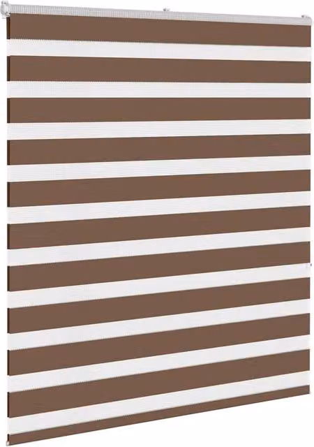 Berkfield Home Elegant Zebra Blind in Brown, W: 130 cm, H: 150 cm – 1