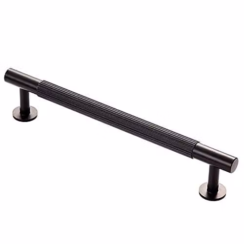 Loops Lined Bar Door Pull Handle in Matt Black, 190mm x 13mm with 160mm Centres