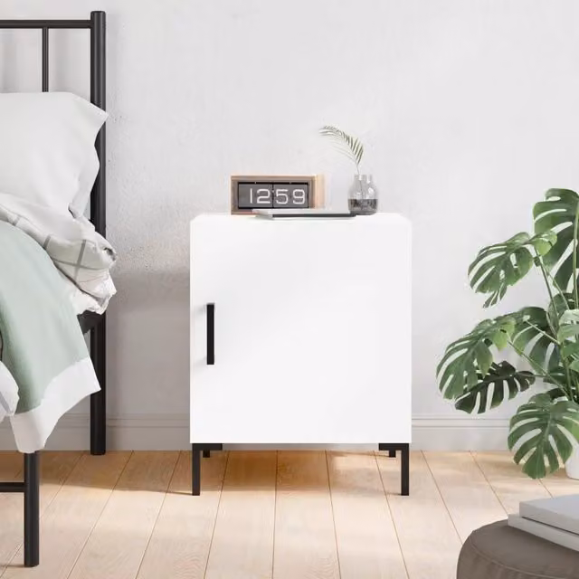Berkfield Home White Bedside Cabinet W/D/H: 40 x 40 x 50 cm – 1