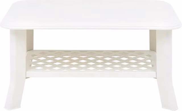 Berkfield Home White Plastic Coffee Table W: 90 cm, D: 60 cm, H: 46 cm