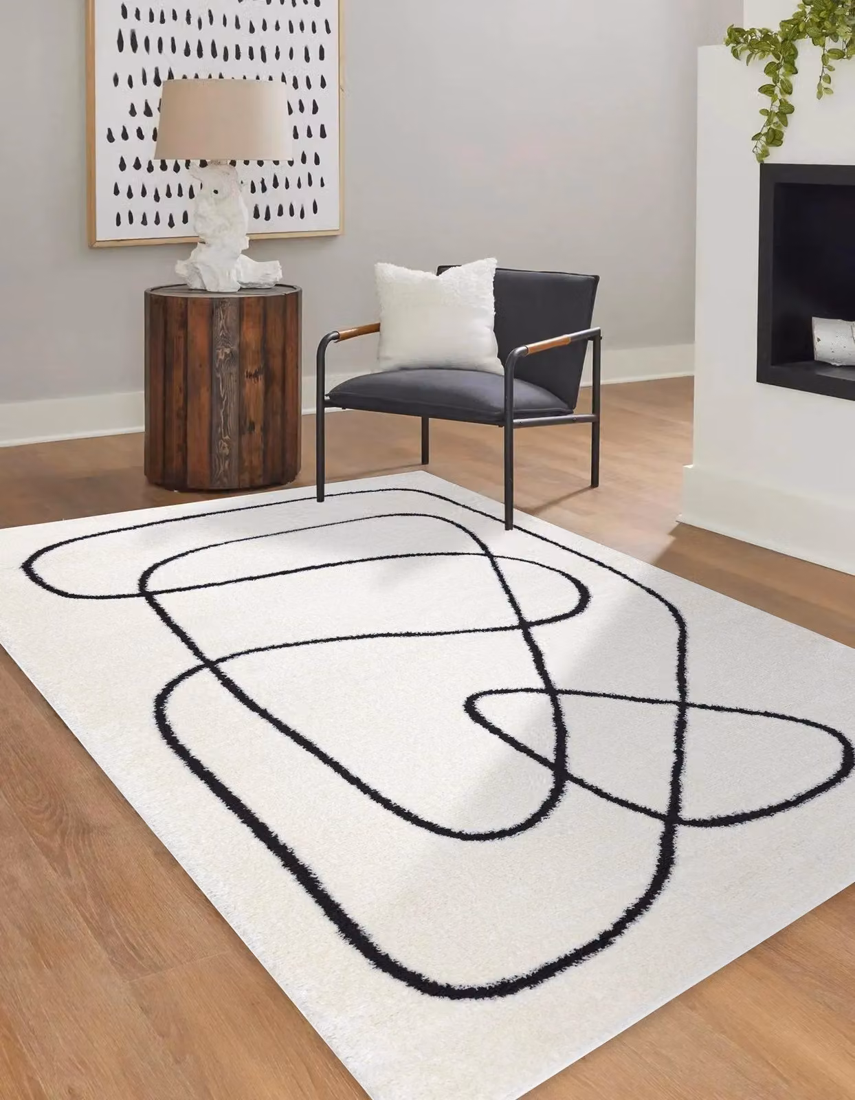 RugsX Mode Geometric Scandinavian Rectangular Rug in Yellow, W: 180 cm, D: 270 cm
