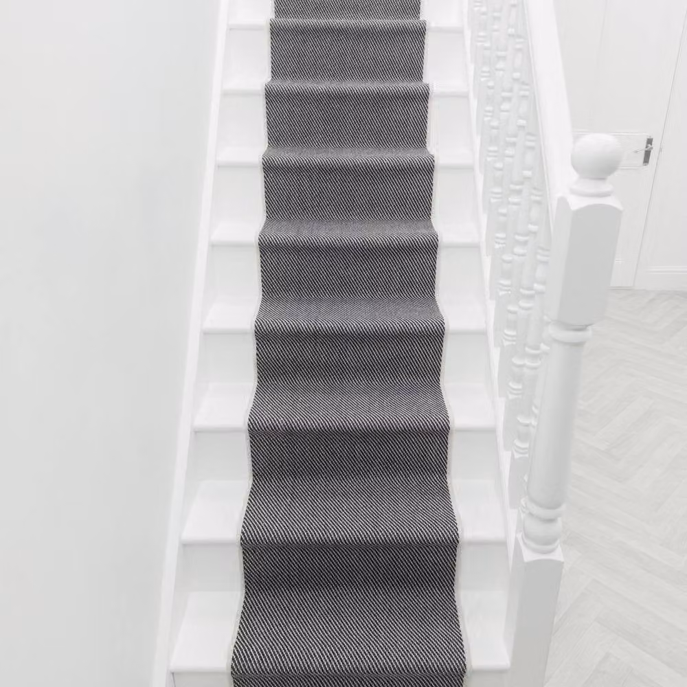 runrug Coastal Reversible and Durable Stair Runner Carpet, Black, W: 60 cm, L: 600 cm – 2