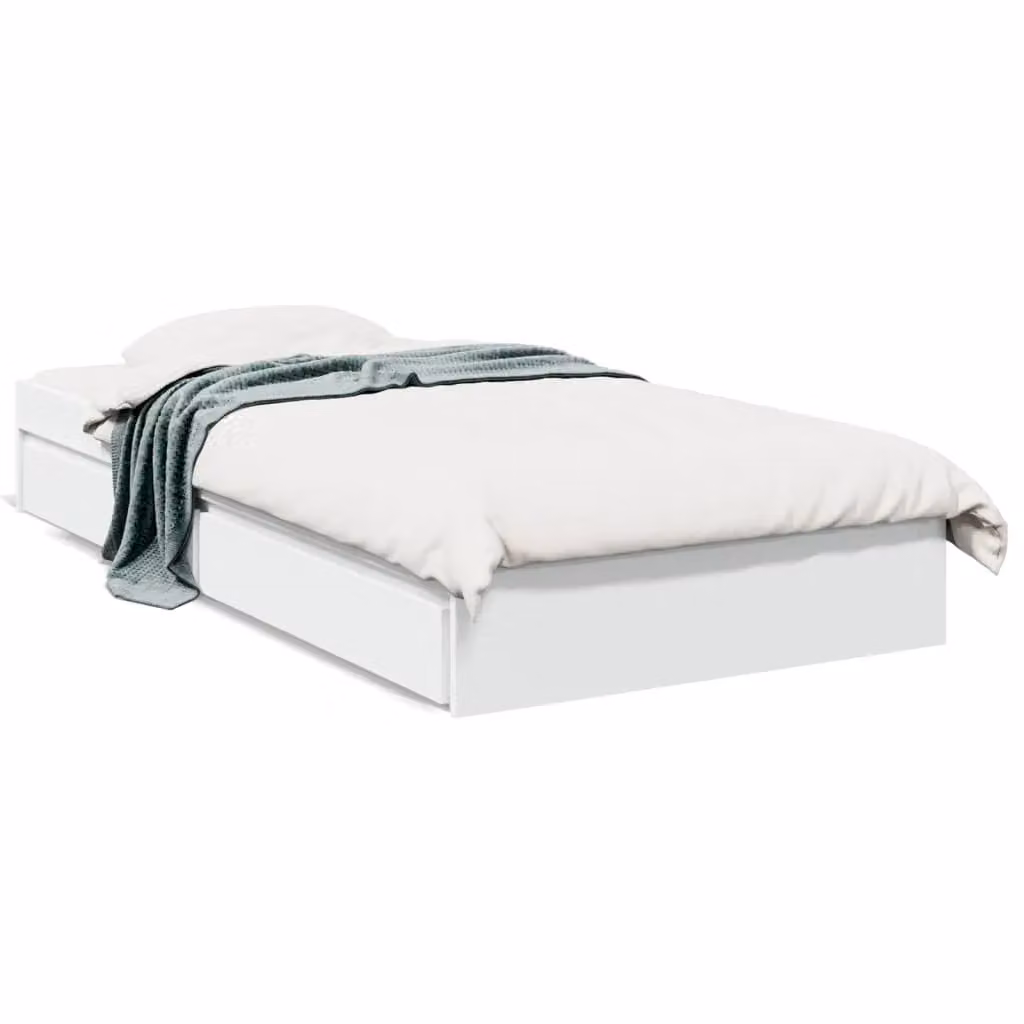 Berkfield Home Modern Bed Frame with Drawers in White, W/D/H: 100 x 200 cm – 2
