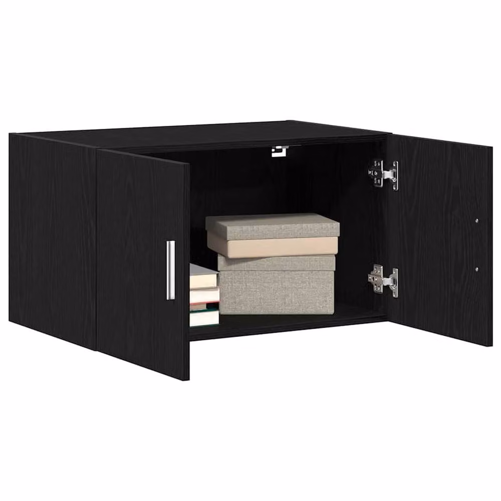 Berkfield Home Black Oak Wall Cabinet with Hinged Doors, W: 70 cm, D: 42.5 cm, H: 40 cm – 2
