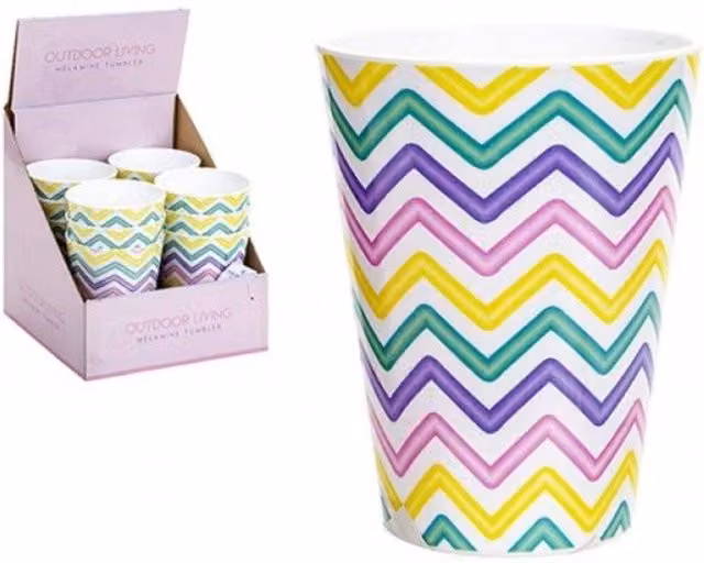 KDMD Easter Melamine Tumblers, Multicolour, 4 Pack, 325ml