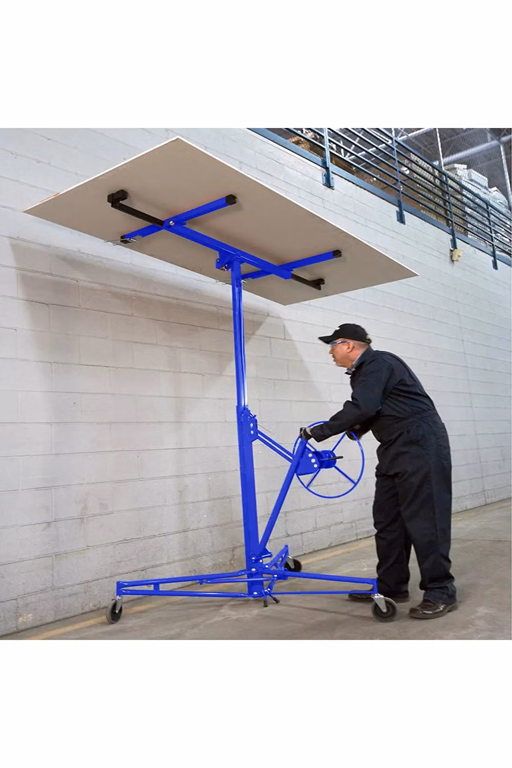 Living and Home 16ft Rolling Drywall Lifter Panel Hoist Jack Tool in Blue Steel – 3