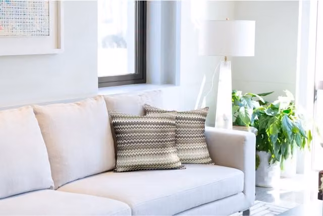 NewEdgeBlinds Plain Mid-Century Square Cushion Covers in Beige and Yellow