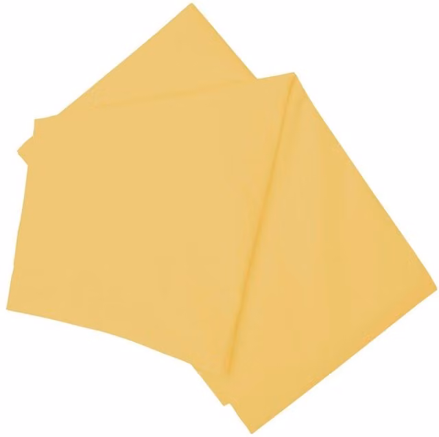 Belledorm Easy Care 200 Thread Count Cotton Polyester Percale Flat Sheet in Yellow, W/D/H: 180 x 200 cm