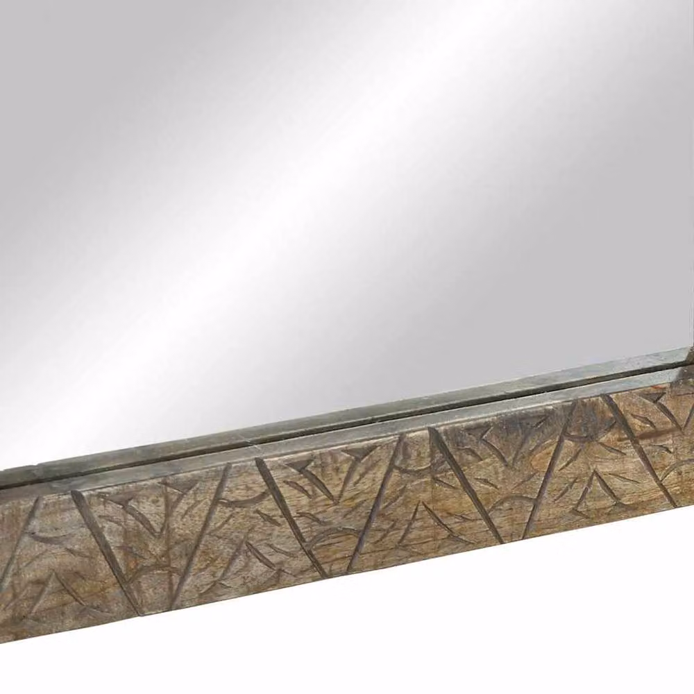 Berkfield Home Rectangular Bathroom Wall Mirror in Brown Solid Wood, W: 50 cm, D: 2.5 cm, H: 70 cm – 4