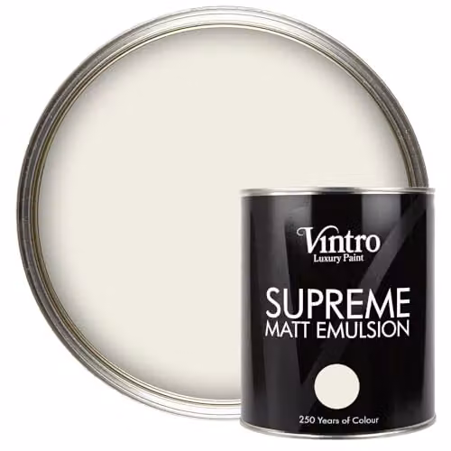 Vintro Luxury Matt Emulsion Multi Surface Paint in Cream Trafalgar Square, 1L – 1