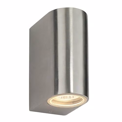 Netlighting Doron Grey Up and Down Outdoor Wall Light with Transparent Glass and Aluminium Body, 35W, IP44, Dimmable, GU10