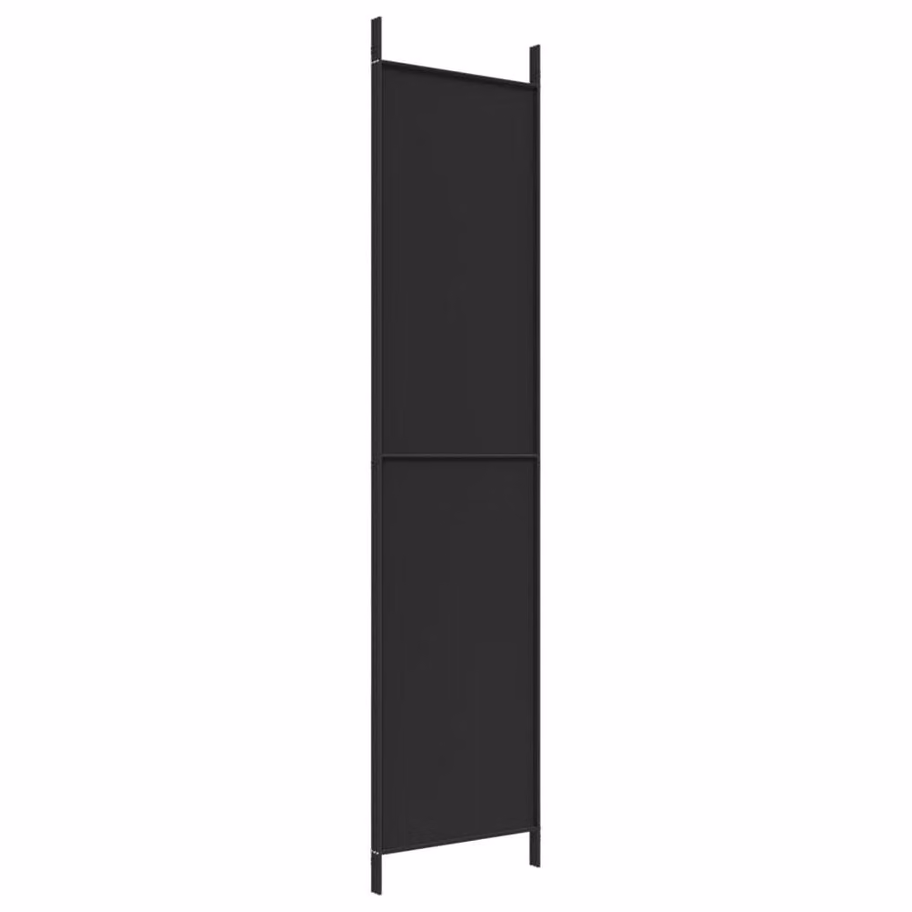 Berkfield Home 3-Panel Fabric and Metal Room Divider, Black, W: 150 cm, H: 220 cm – 4