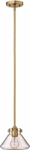 Elstead Congress 1 Light Dome Ceiling Pendant in Brushed Caramel with Clear Glass and E27 Socket