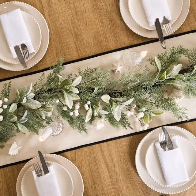 OHS White and Multicolour Artificial Berry and Flower Hanging Garland Foliage for Christmas, Spring or Summer Decor – 1