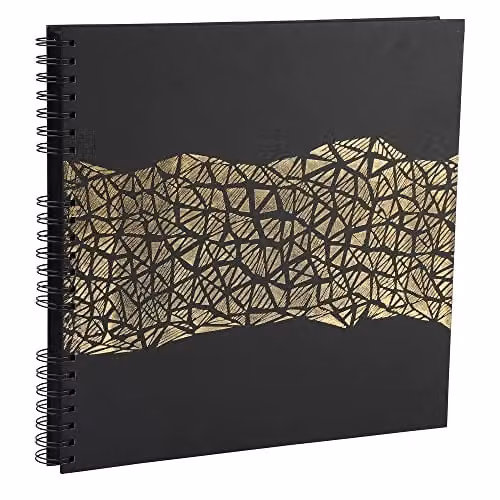 Exacompta ARAMY Spiral Photo Album, 60 Pages, Black and Gold, 32 x 32 cm – 1