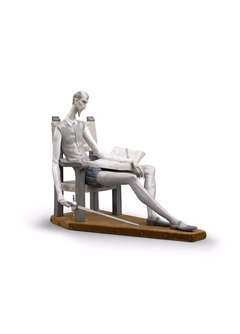 Lladró Don Quixote Porcelain Sculpture in White