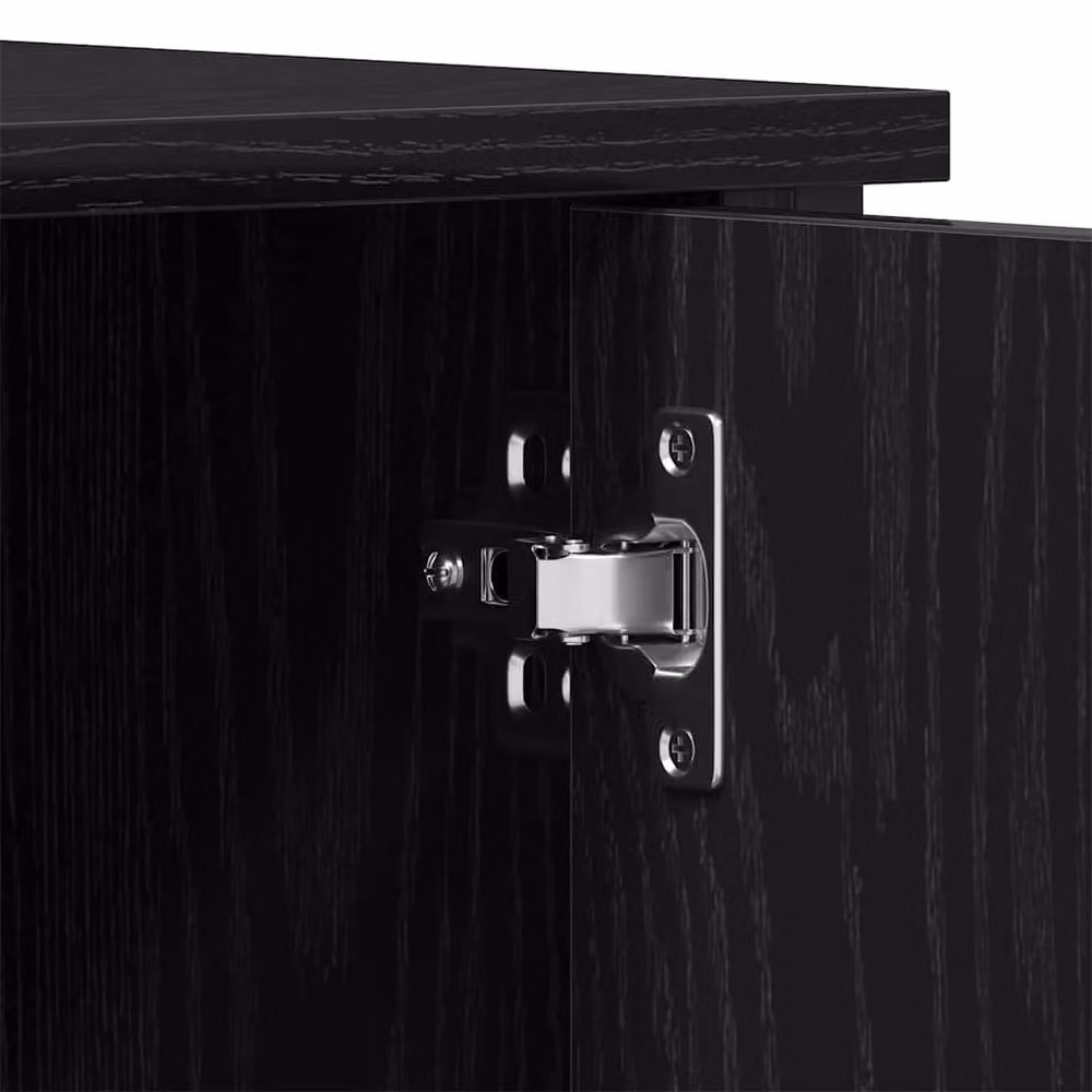 Berkfield Home Black Oak TV Cabinet in Engineered Wood and Steel, W/D/H: 100 x 40 x 50 cm – 5