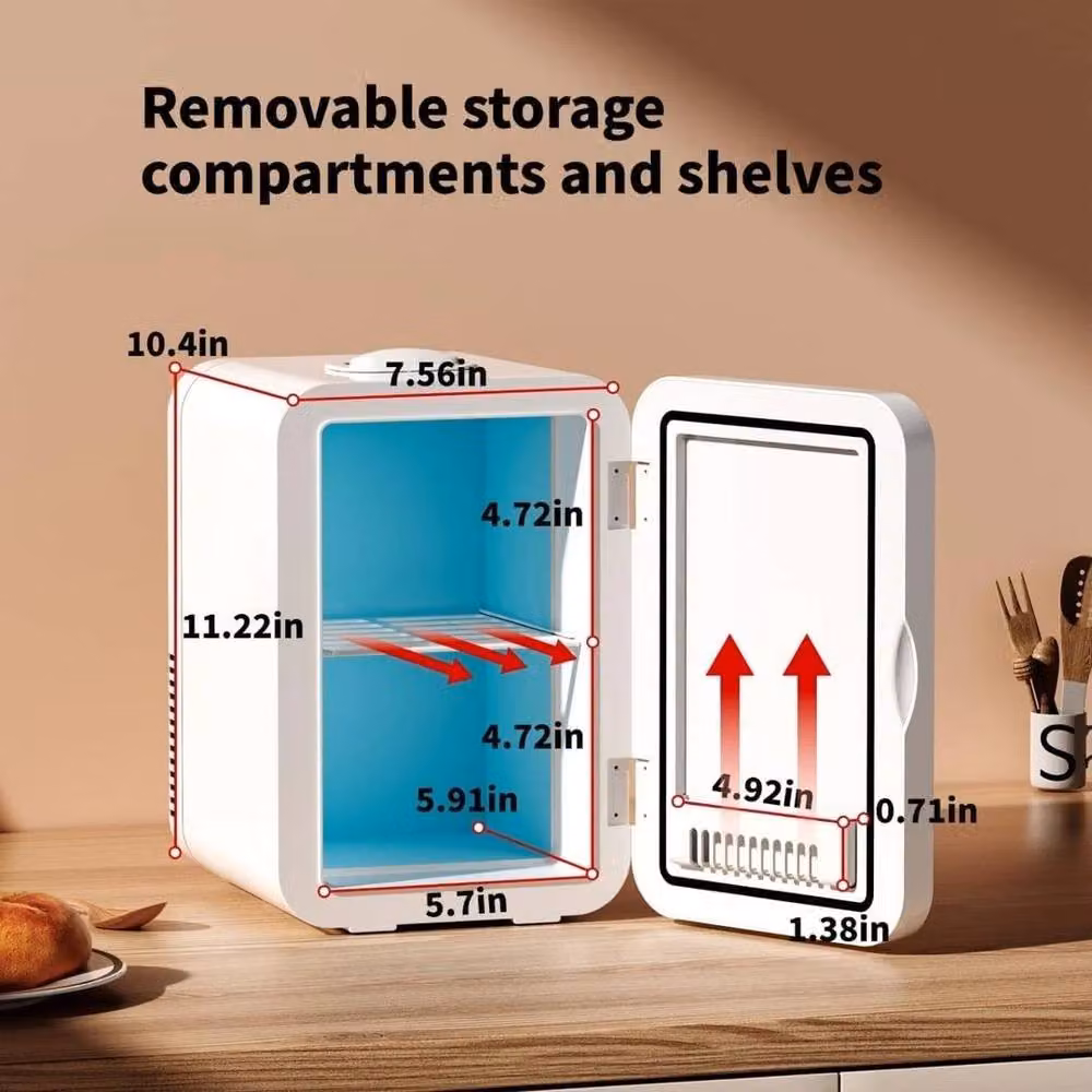 EONLION 8L Portable Mini Thermoelectric Table Top Cooler in White – 2