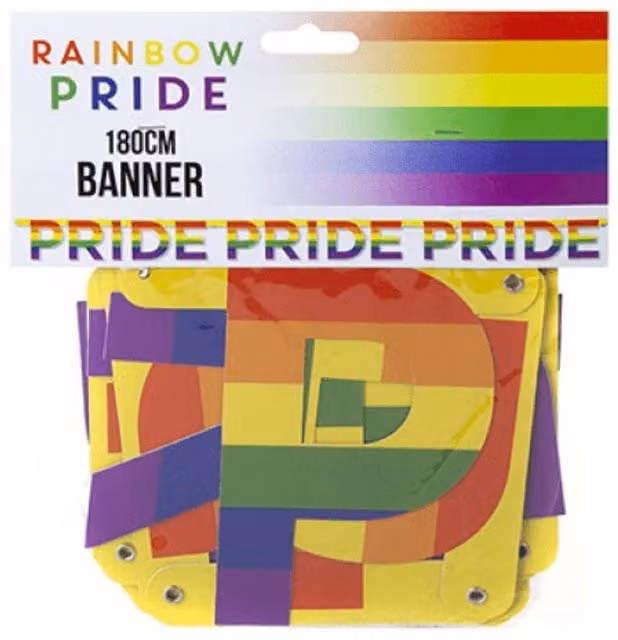 KDMD Rainbow Happy Pride Hanging Pennant Party Banner in Multicolour