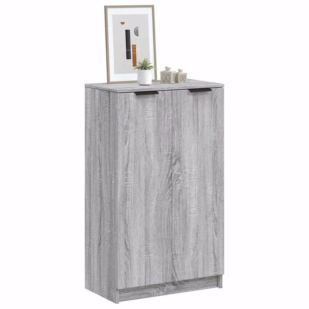 Berkfield Home Modern Grey Shoe Cabinet with Hinged Doors and Internal Shelves, W/D/H: 59 x 35 x 100 cm – 2