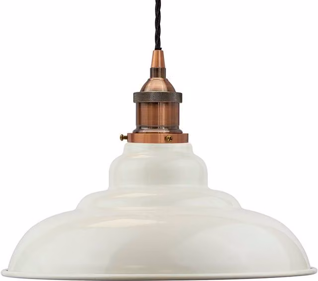 SE Home St Edmund's Clay White Pendant Light with Antique Copper and Black Twisted Detail – 1