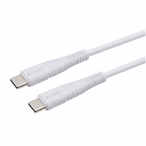 Silver Label White USB-C to USB-C Charging Cable, 1m