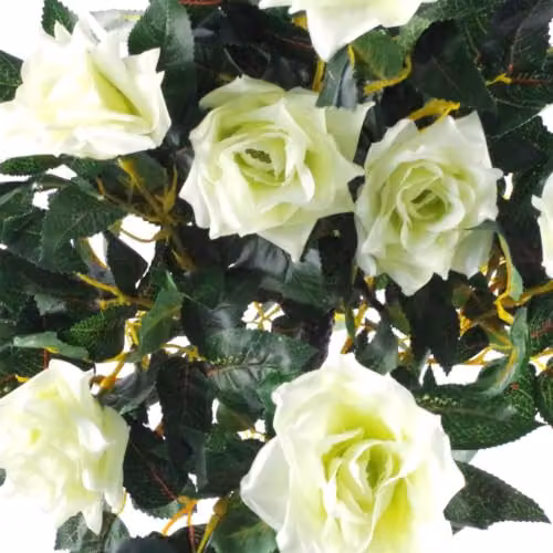 Artificial Cream Rose Tree with Twisted Vine Detail in White and Beige, Height: 90 cm – 5
