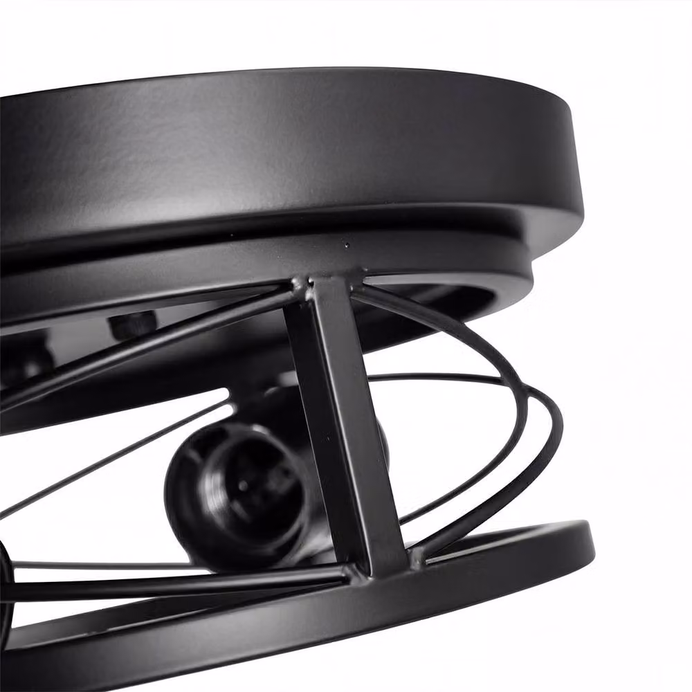 Emitto Industrial Metal Cage Ceiling Light, Black, E27, 90 Degree Adjustable – 5
