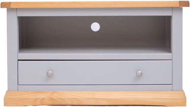 Cabinet Bits Bomporto Grey 1 Drawer Pine Wood TV Cabinet