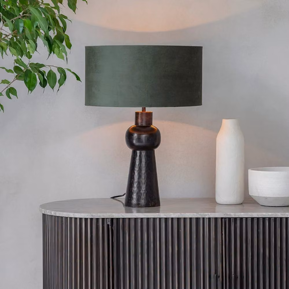 Atkin & Thyme Billie Modern Table Lamp in Brown and Green