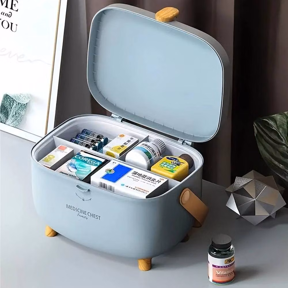 SPETLEK 2-Layer Blue Medicine Cabinet and Family Storage Unit – 2